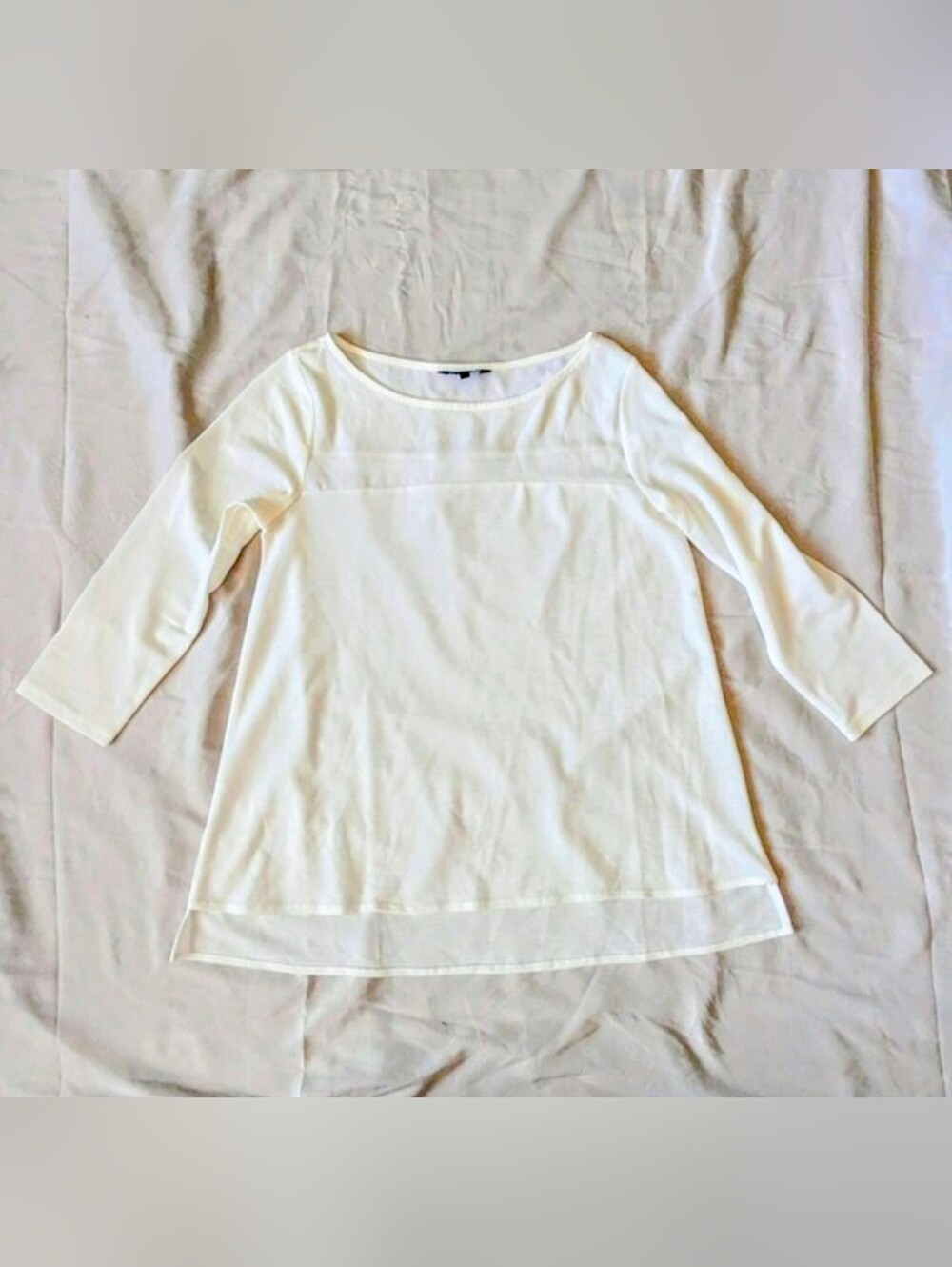 RW&CO. EUC, White Boatneck 3/4 Sleeve Top, Size XSmall